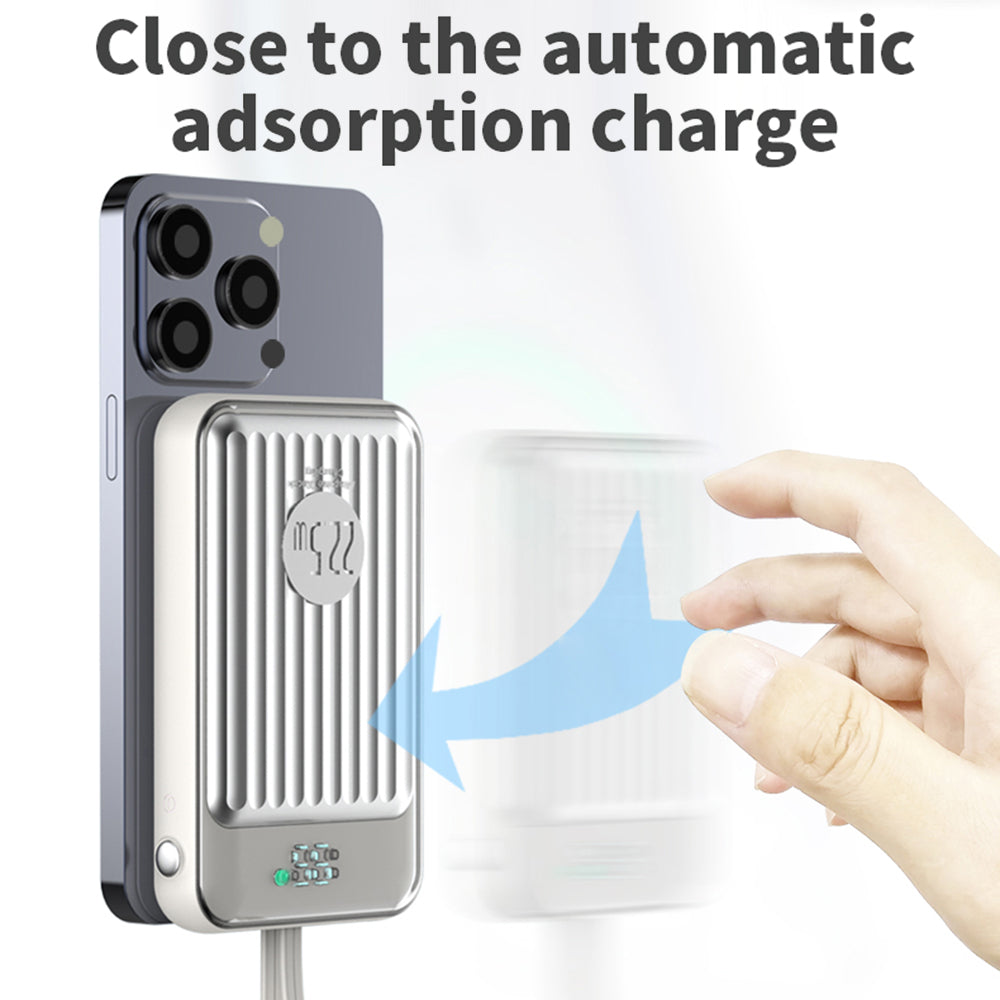 UU03 15W Cabled Magnetic Digital Display Power Bank 10000mAh Cell Phone External Battery Pack