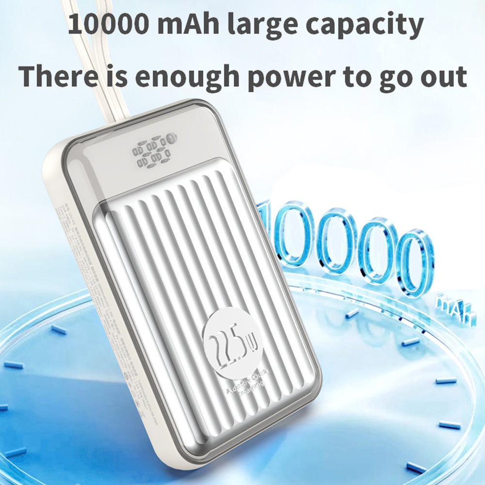 UU03 15W Cabled Magnetic Digital Display Power Bank 10000mAh Cell Phone External Battery Pack