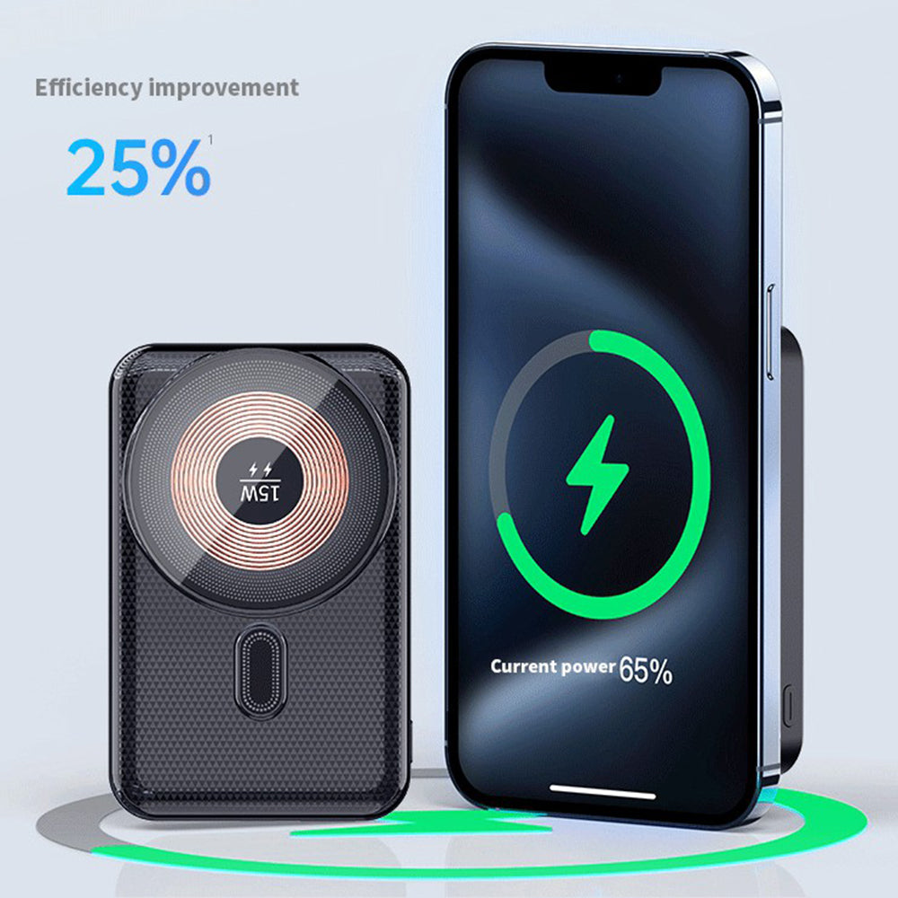 H19 10000mAh Power Bank 15W Magnetic Wireless Charging Charger with Kickstand