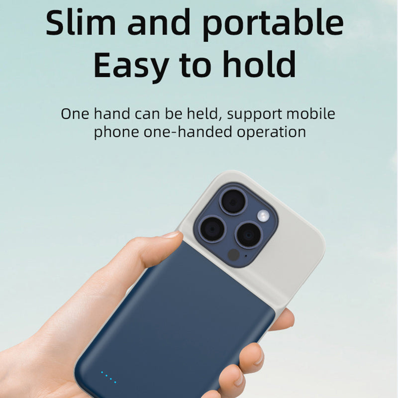 For iPhone 15 Plus 6800mAh External Backup Case Power Bank Liquid silicone+TPU Charging Phone Case