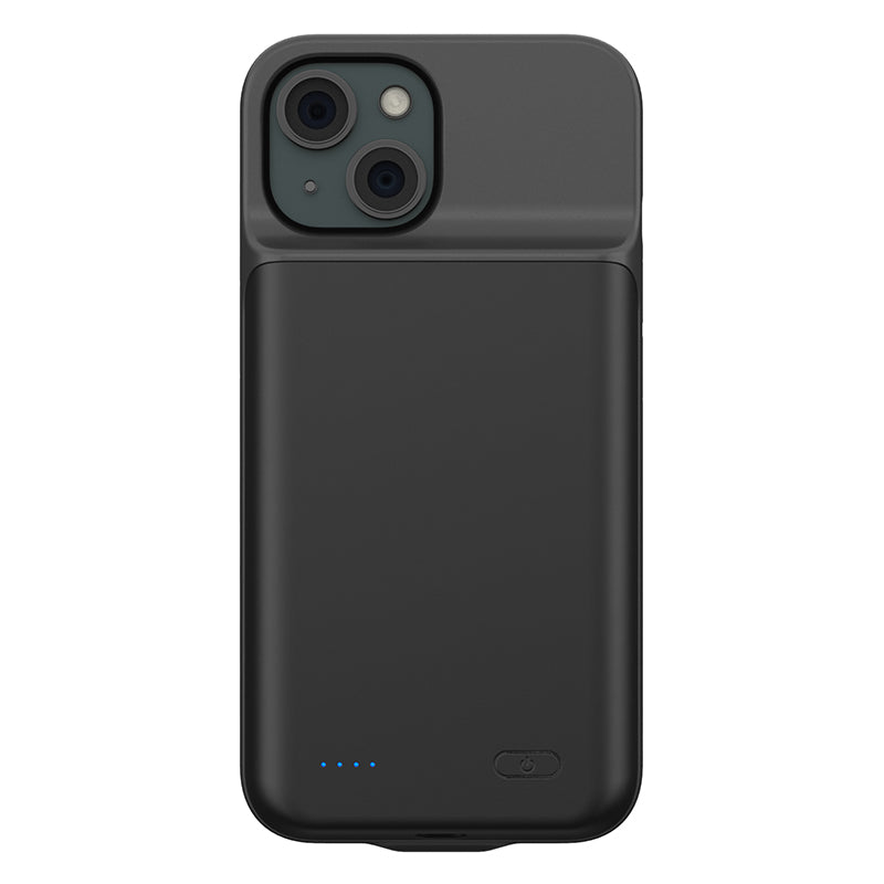 For iPhone 15 Plus 6800mAh External Backup Case Power Bank Liquid silicone+TPU Charging Phone Case