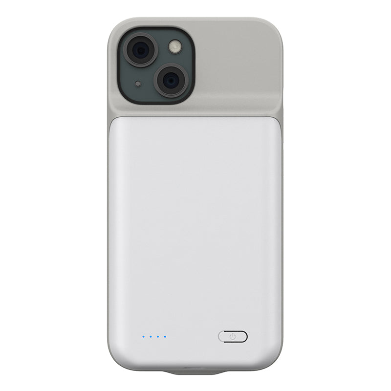 For iPhone 15 Plus 6800mAh External Backup Case Power Bank Liquid silicone+TPU Charging Phone Case