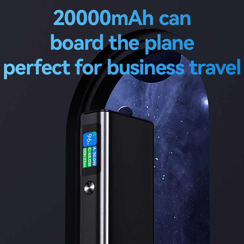 JOWAY JP323 20000mAh 130W Aluminum Alloy Power Bank TFT Screen Phone External Battery