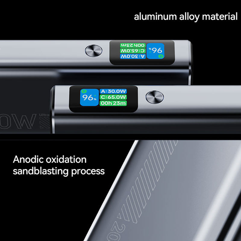 JOWAY JP323 20000mAh 130W Aluminum Alloy Power Bank TFT Screen Phone External Battery