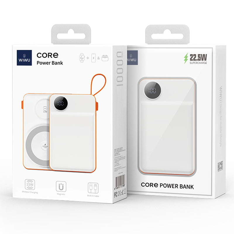 WIWU Wi-P007 10000mAh Power Bank 2-in-1 Magnetic Wireless Charging Station with Type-C Cable