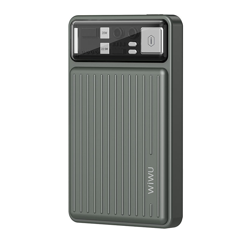 WIWU Wi-P004 Trunk Series 10000mAh Power Bank Portable Wireless Phone Fast Charger with Cable