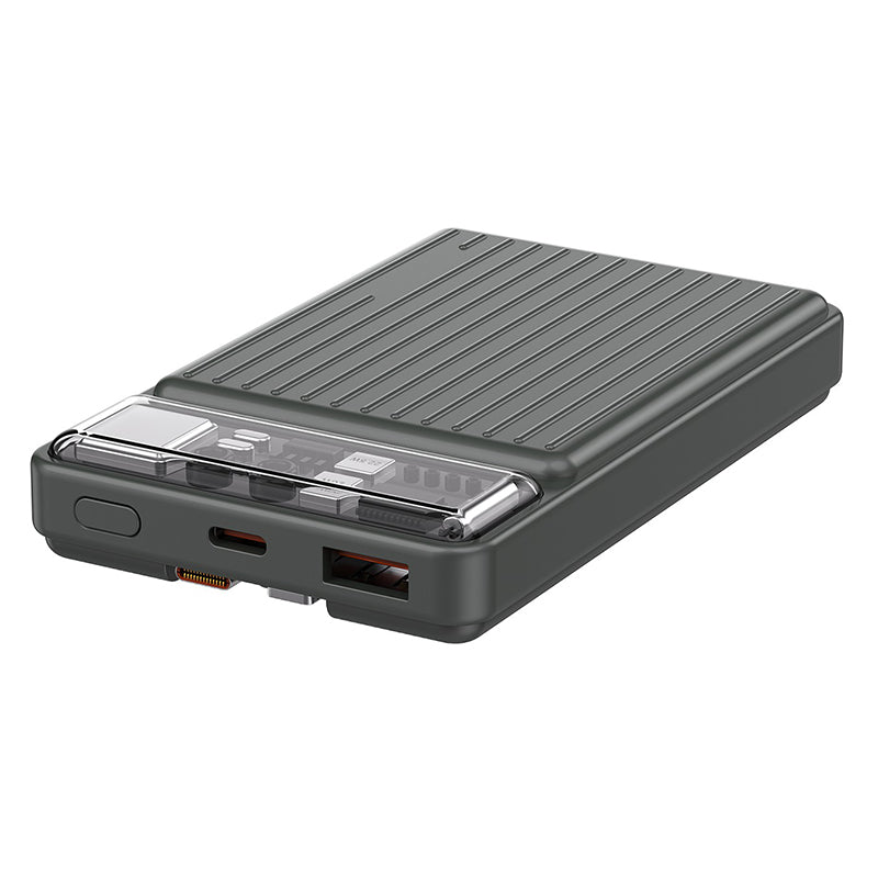 WIWU Wi-P004 Trunk Series 10000mAh Power Bank Portable Wireless Phone Fast Charger with Cable