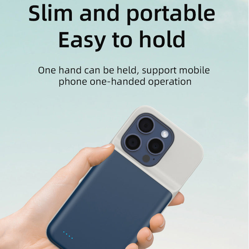 T43 Battery Case for iPhone 15 Pro Max 6800mAh Portable Backup Power Bank Protective Charging Case