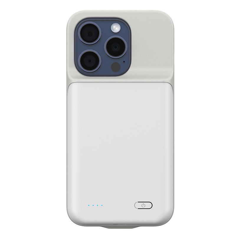 T43 Battery Case for iPhone 15 Pro Max 6800mAh Portable Backup Power Bank Protective Charging Case