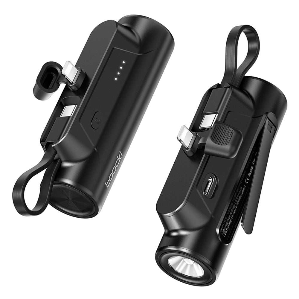 TOOCKI M1L 5000mAh Mini Power Bank Type-C+iP Dual Output Portable Charger