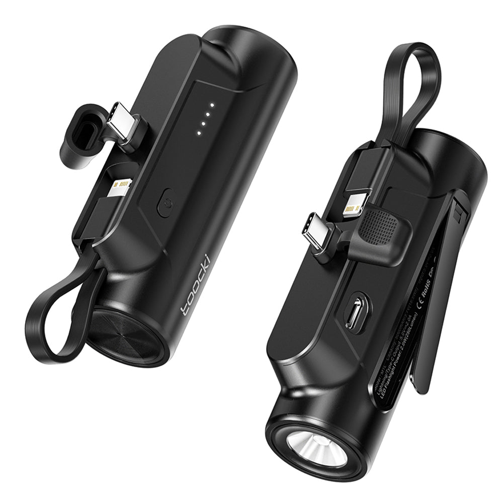 TOOCKI M1L 5000mAh Mini Power Bank Type-C+iP Dual Output Portable Charger
