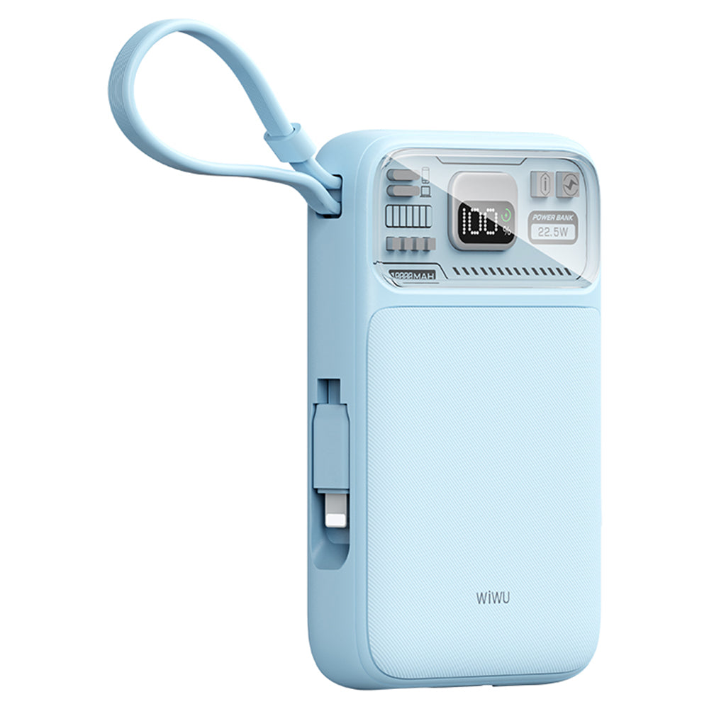 WIWU Wi-P016 10000mAh Magnetic Power Bank 22.5W Fast Charging Phone Battery Charger with Cable