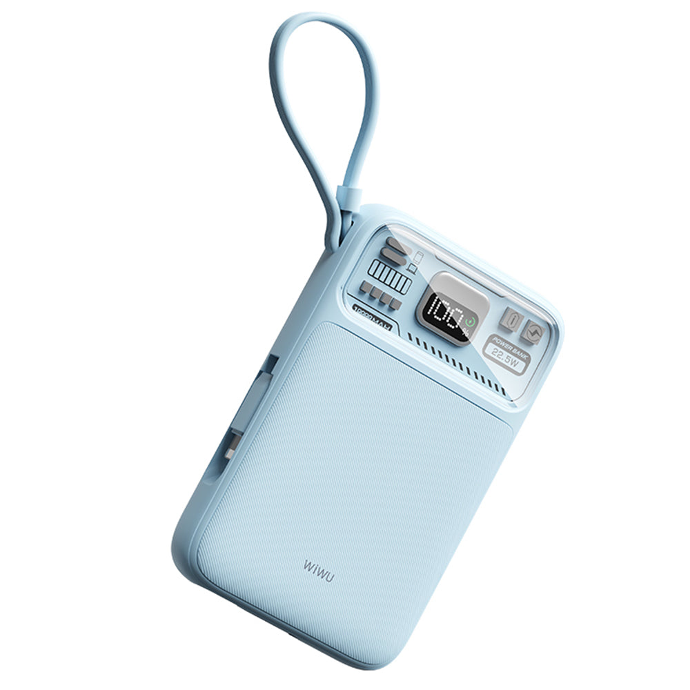 WIWU Wi-P016 10000mAh Magnetic Power Bank 22.5W Fast Charging Phone Battery Charger with Cable