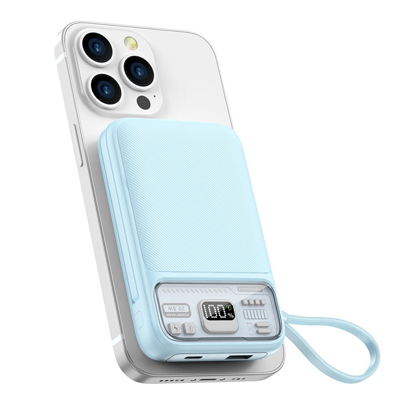 WIWU Wi-P016 10000mAh Magnetic Power Bank 22.5W Fast Charging Phone Battery Charger with Cable