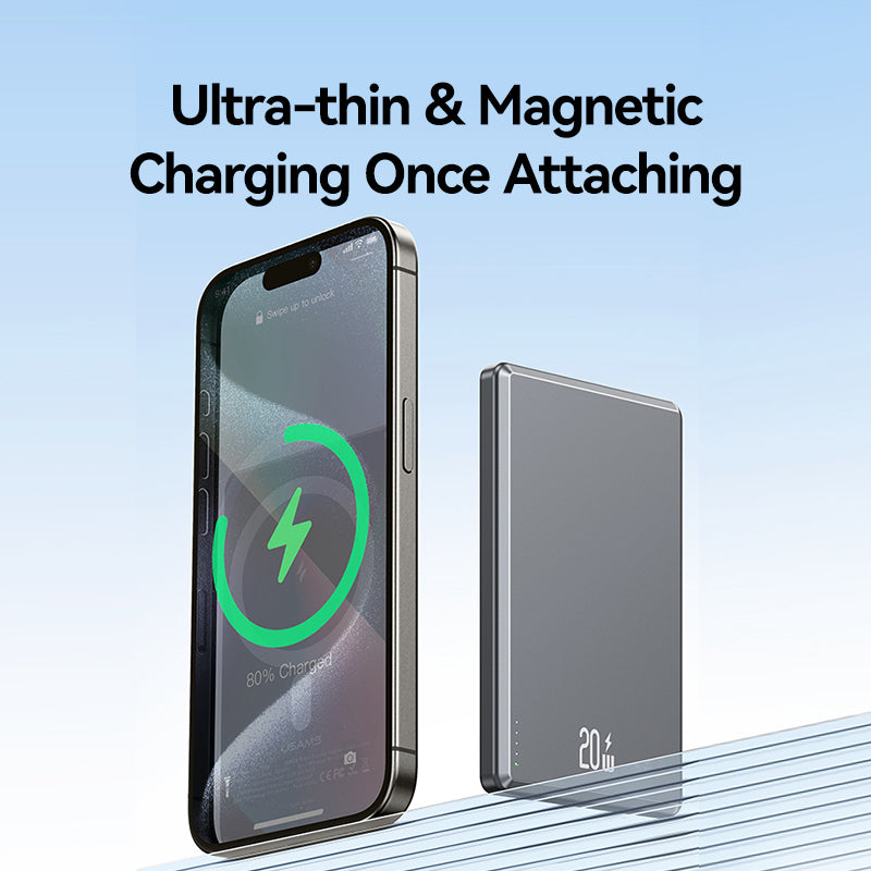 USAMS US-CD220 PB73 Magnetic Wireless Power Bank 5000mAh PD 20W Fast Charging Phone Charger