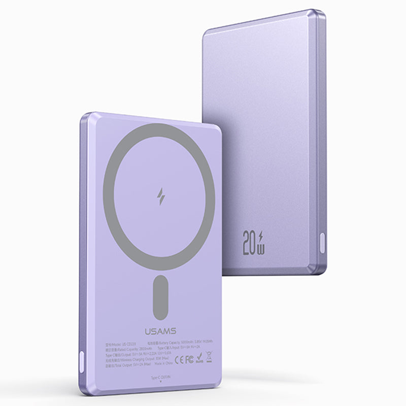 USAMS US-CD220 PB73 Magnetic Wireless Power Bank 5000mAh PD 20W Fast Charging Phone Charger
