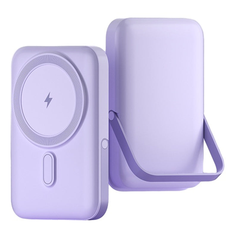 T159 10000mAh PD20W Magnetic Wireless Power Bank ABS+PC Phone Charger with Folding Kickstand