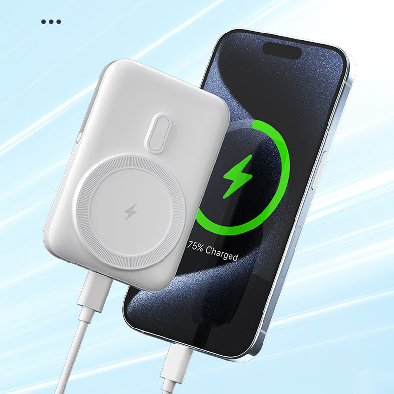 T159 5000mAh Magnetic Wireless Phone Charger PD20W Power Bank with Folding Kickstand