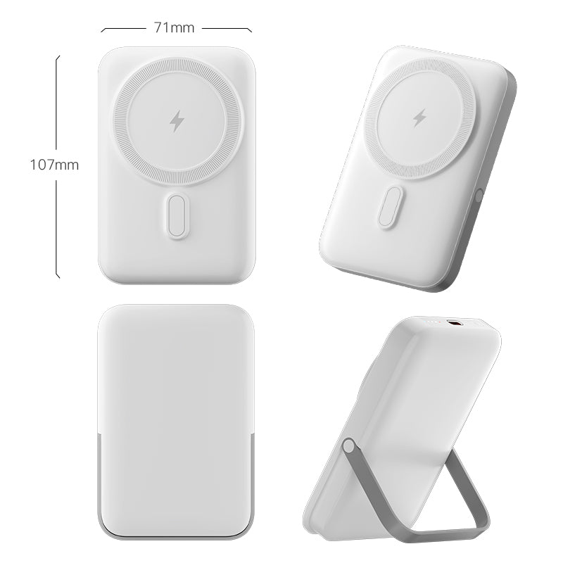 T159 5000mAh Magnetic Wireless Phone Charger PD20W Power Bank with Folding Kickstand