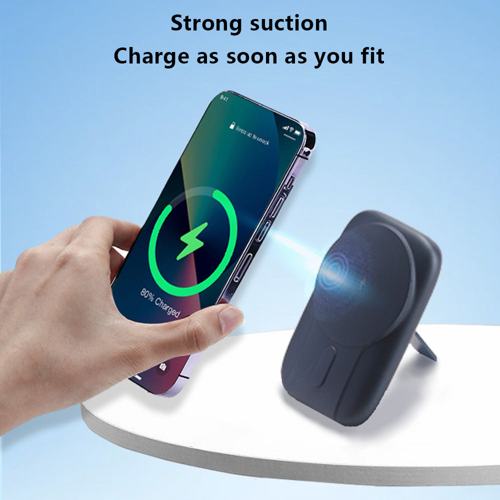 CK80 5000mAh 15W Magnetic Wireless Charger Power Bank with Built-in iP+Type-C Cable