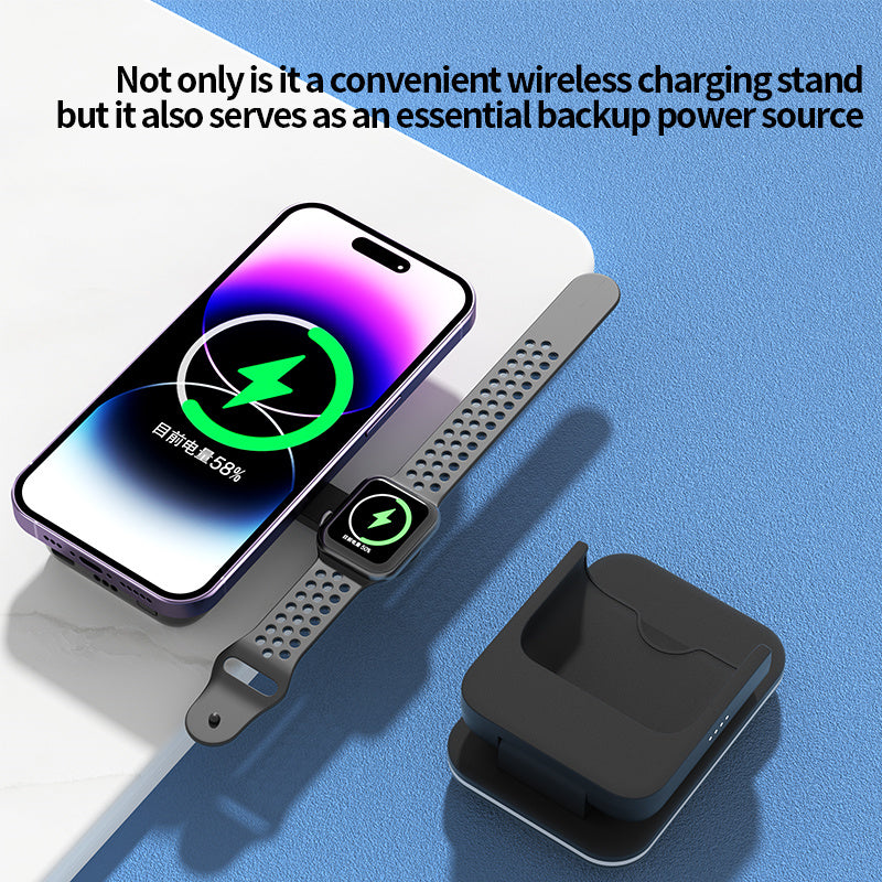 C15 5000mAh Magnetic Power Bank Phone Watch Earphone Wireless Charging Stand