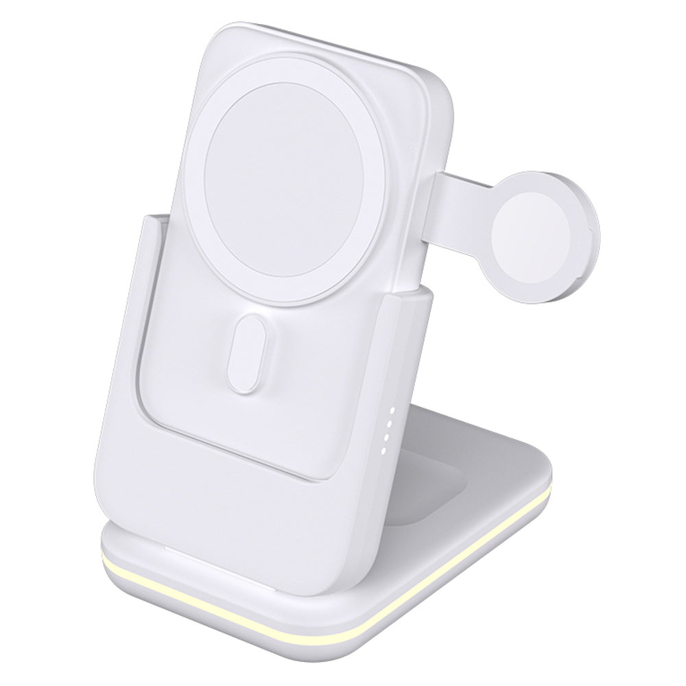 C15 5000mAh Magnetic Power Bank Phone Watch Earphone Wireless Charging Stand