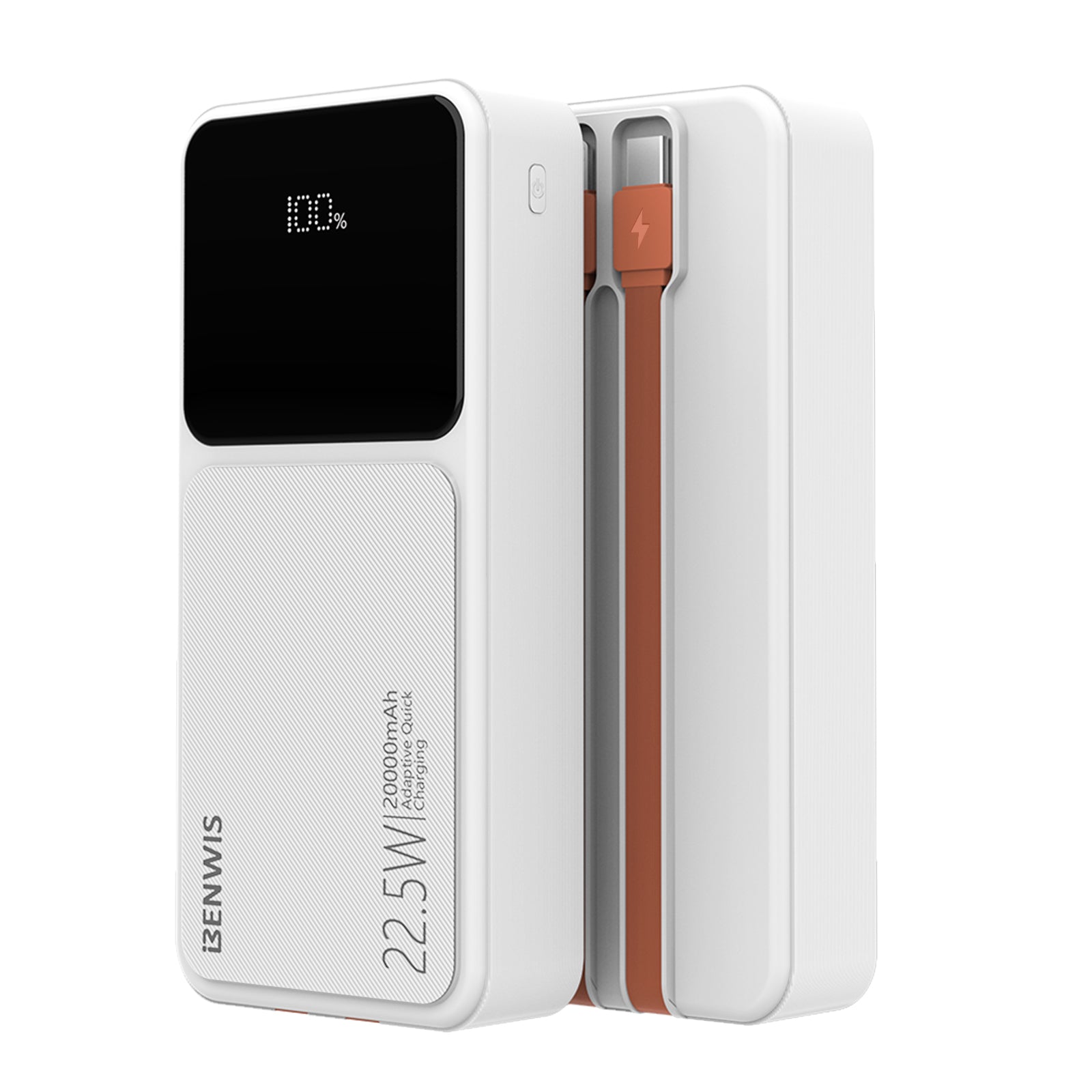 BENWIS PA-PBK-5 20000mAh Smart LED Display Power Bank with Type-C+iP Cable