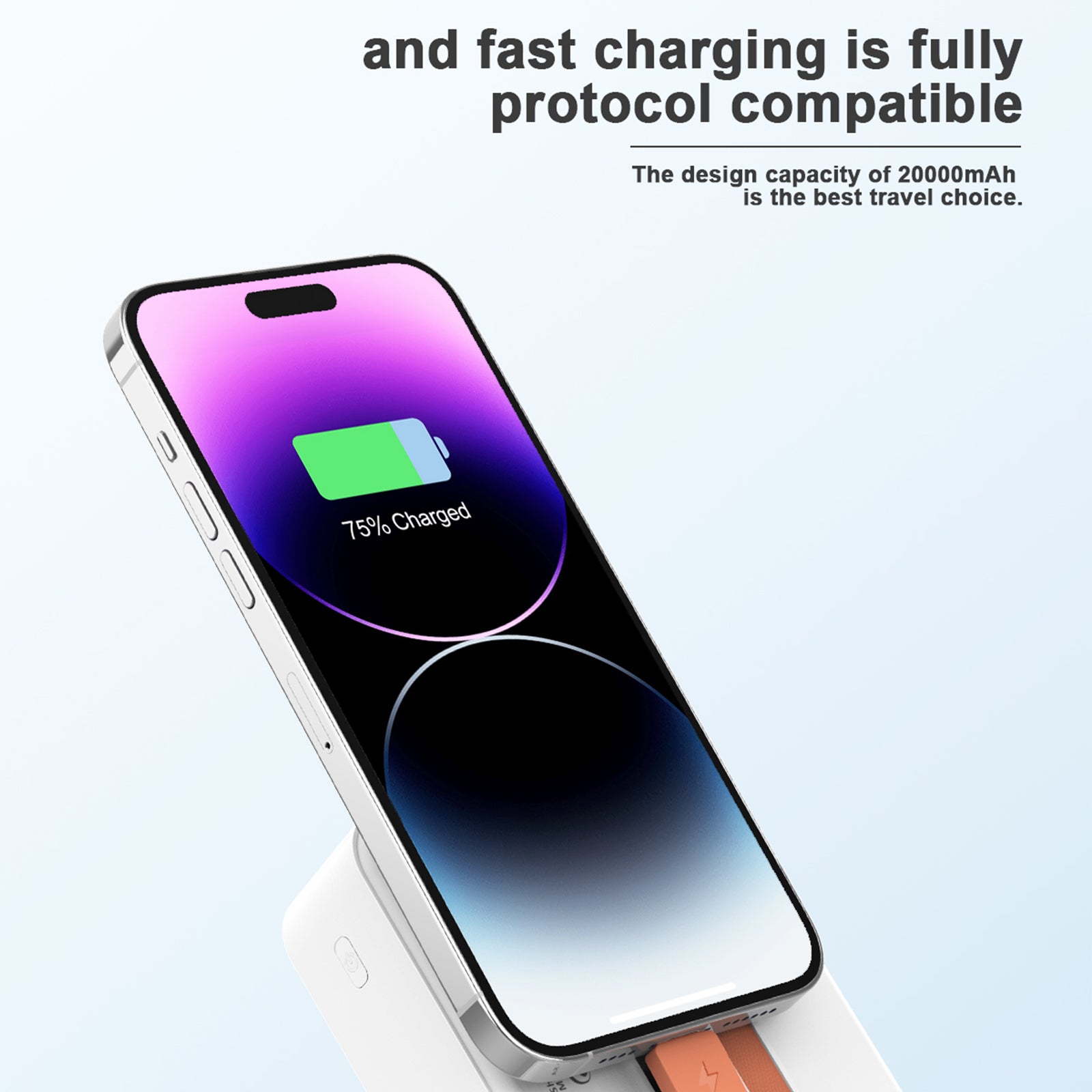 BENWIS PA-PBK-5 20000mAh Smart LED Display Power Bank with Type-C+iP Cable