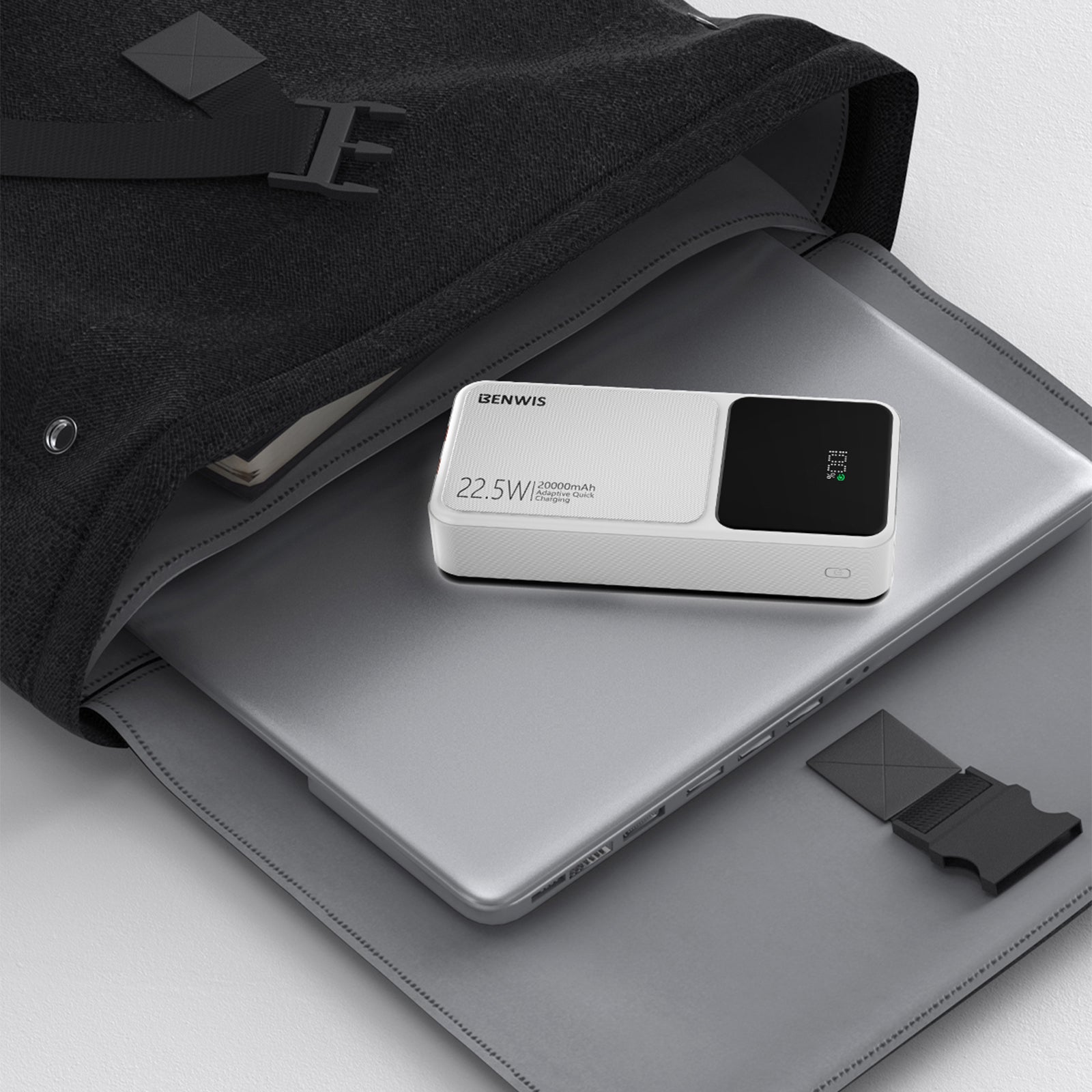 BENWIS PA-PBK-5 20000mAh Smart LED Display Power Bank with Type-C+iP Cable