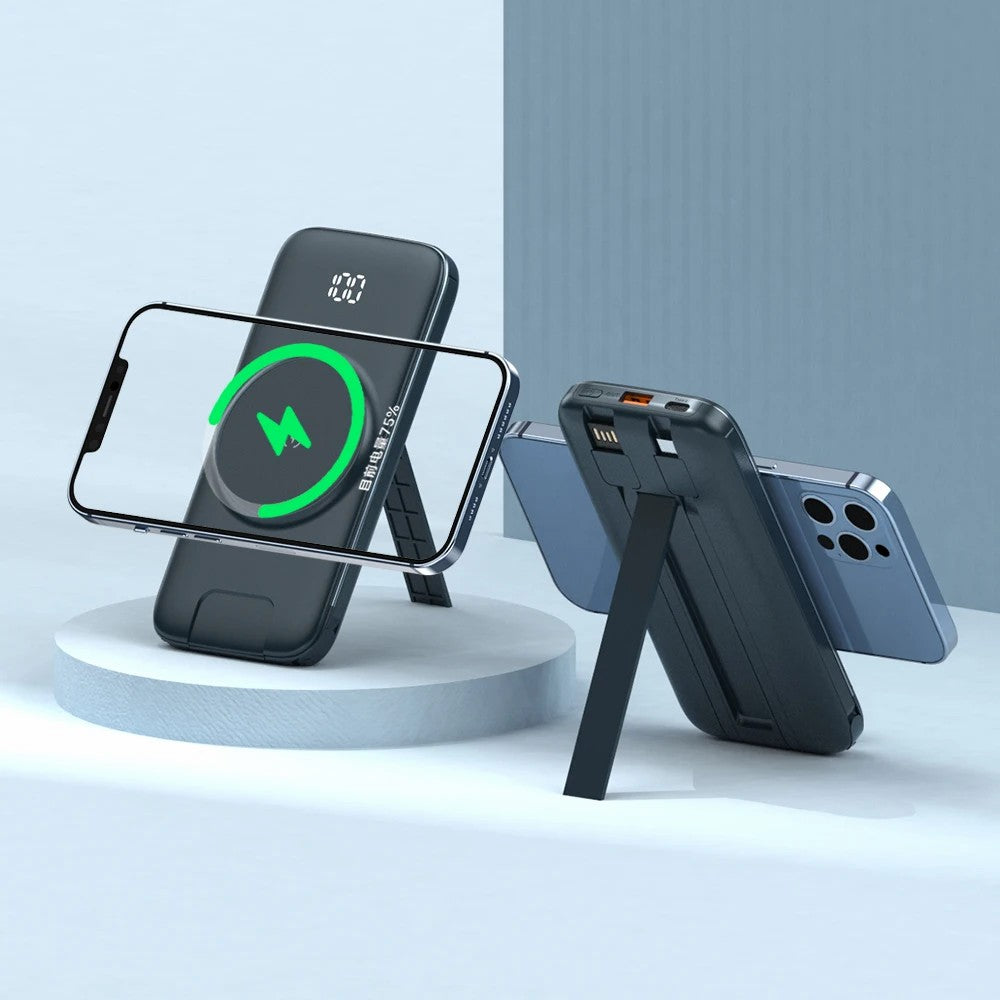 CYKE P3 20000mAh Power Bank Digital Display Built-in 4 Cables Magnetic Phone Wireless Charger