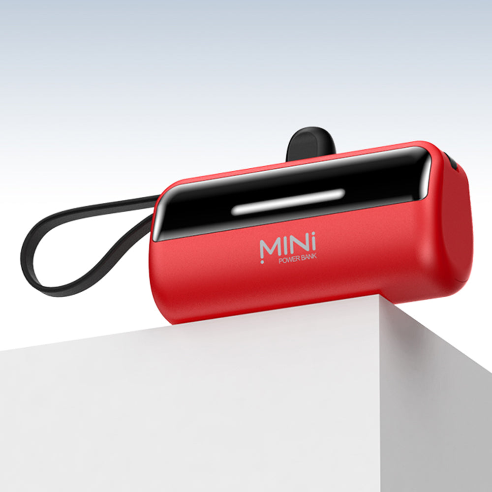 CYKE X3 5000mAh Capsule Shape Power Bank 8Pin Plug Phone External Battery with Built-in Type-C / USB Cable