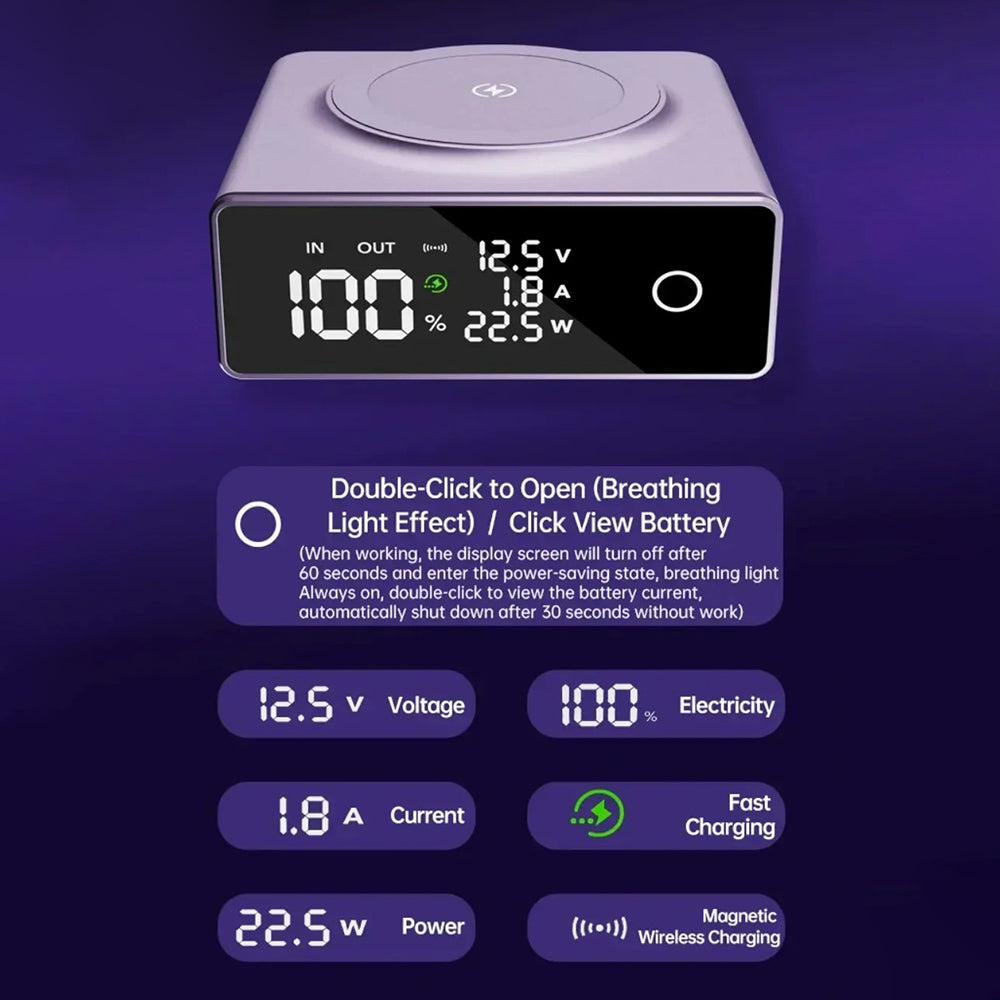 CYKE Q7 20000mAh Power Bank Digital Display 15W Phone Magnetic Wireless Charger