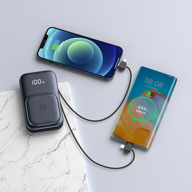 CYKE W1 10000mAh Phone Power Bank Magnetic Wireless Charger with 2 Removable Cables