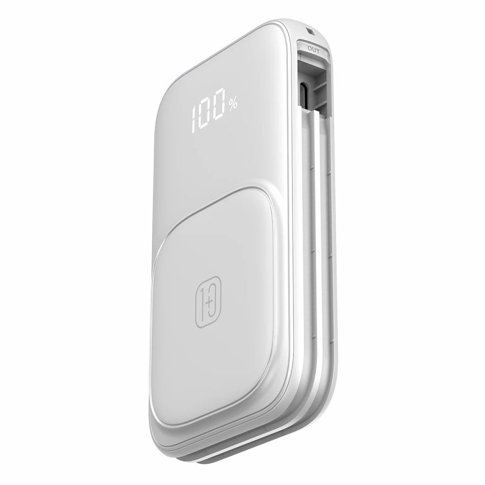 CYKE W1 10000mAh Phone Power Bank Magnetic Wireless Charger with 2 Removable Cables