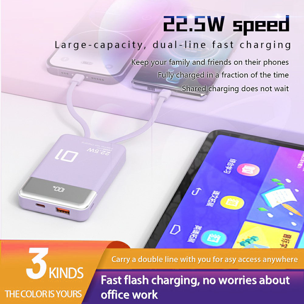 L1 Dual Cabled 22.5W 10000mAh Power Bank Fast Charging Phone Battery Pack