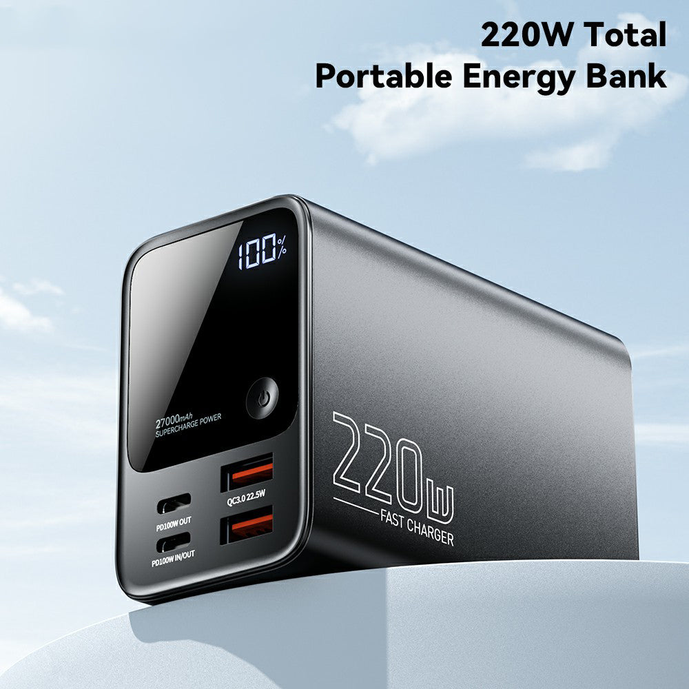 ESSAGER 27000mAh 220W Digital Display Power Bank Portable Phone Charger External Battery Pack