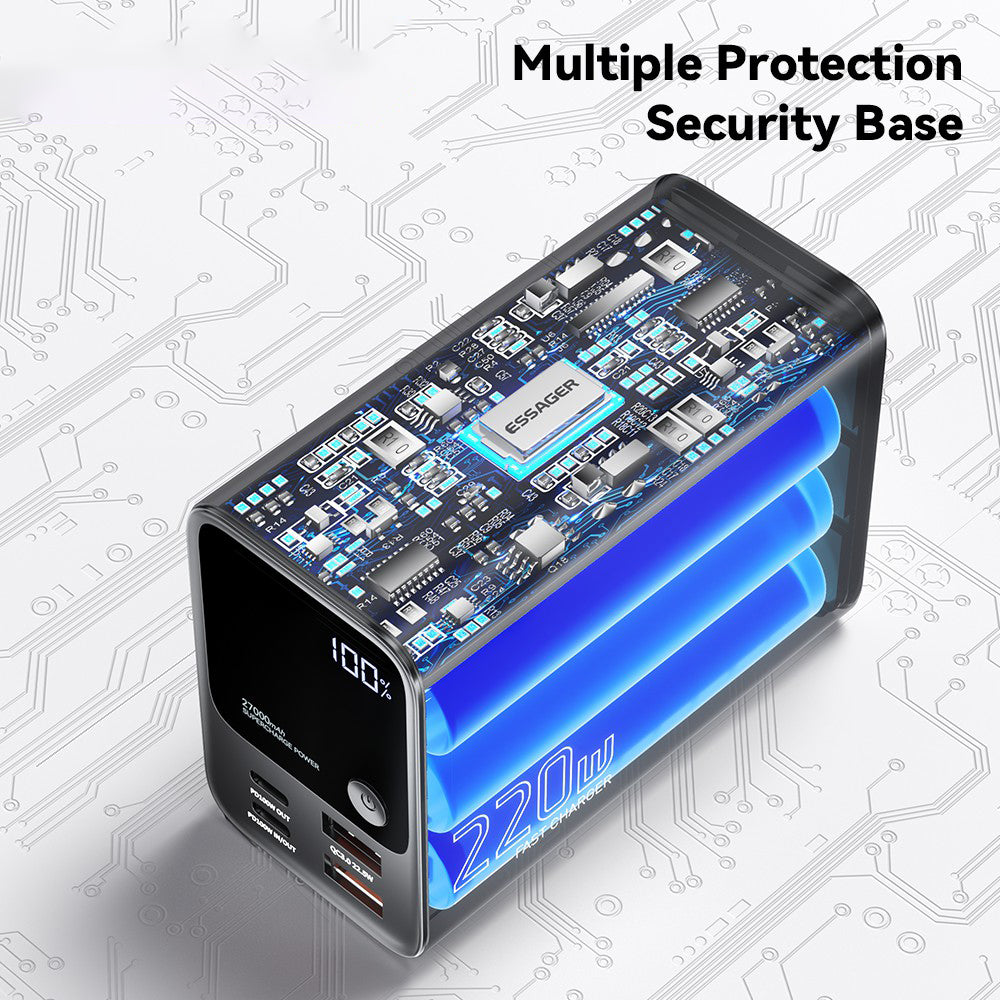 ESSAGER 27000mAh 220W Digital Display Power Bank Portable Phone Charger External Battery Pack