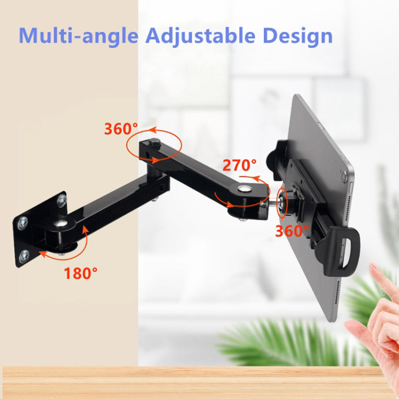 Wall-Mounted Extendable Tablet Smartphone Holder with Long Arm for iPhone 16 / 16 Ultra / 16 Pro / 16 Pro Max 4-13 Inch Devices