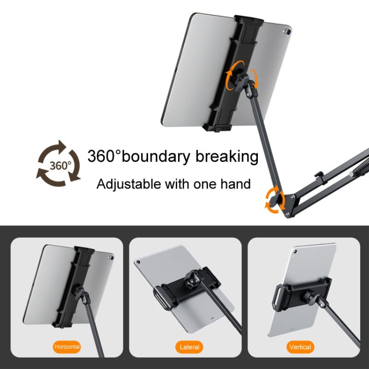 T31 Hidden Lazy Phone Tablet Universal Stand with N2L Extended Arm + 4 Cable Clips for iPhone 16 / 16 Ultra / 16 Pro / 16 Pro Max