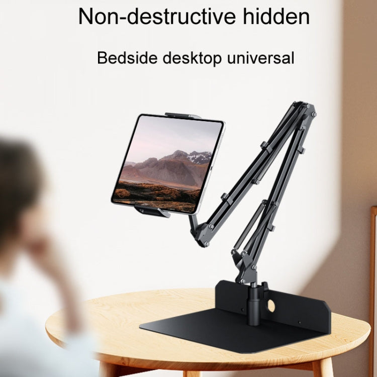 T31 Hidden Lazy Phone Tablet Universal Stand with N2L Extended Arm + 4 Cable Clips for iPhone 16 / 16 Ultra / 16 Pro / 16 Pro Max
