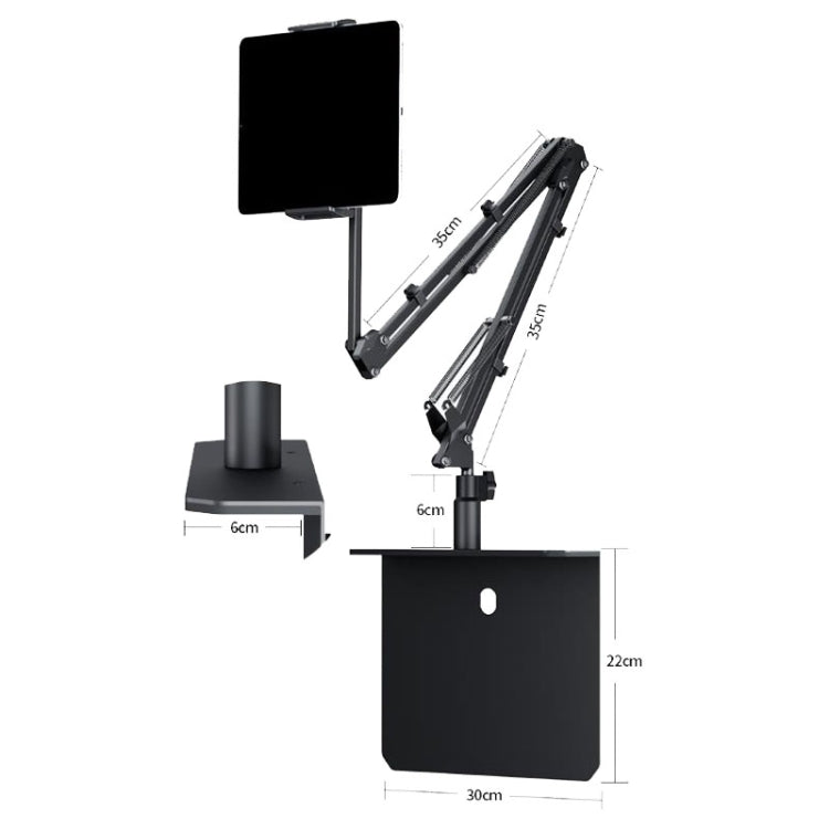 T31 Hidden Lazy Phone Tablet Universal Stand with N2L Extended Arm + 4 Cable Clips for iPhone 16 / 16 Ultra / 16 Pro / 16 Pro Max