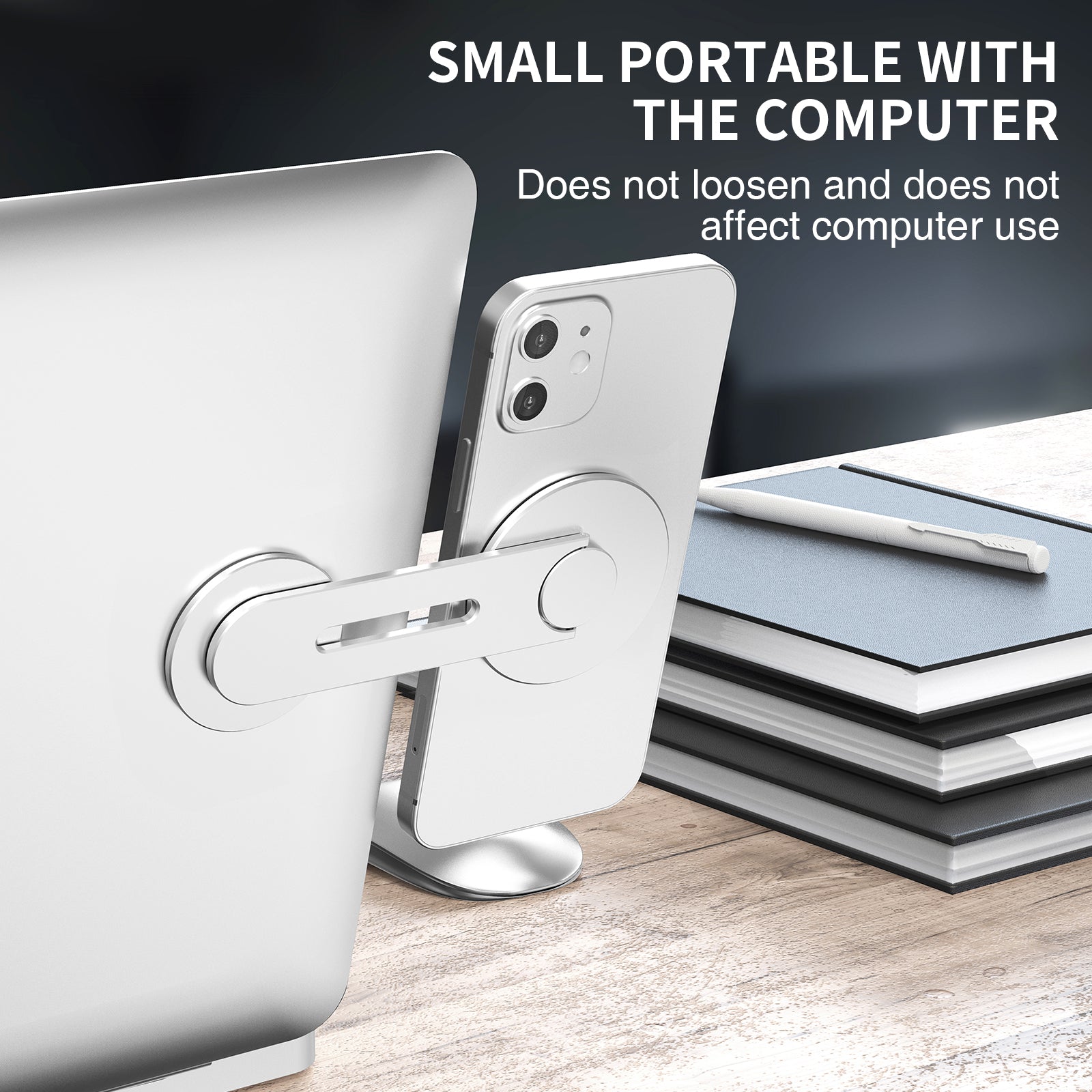 AHASTYLE WG26-5 Aluminum Alloy Magnetic Portable Adjustable Phone Stand Compatible with MagSafe / iPhone 16 / 16 Ultra / 16 Pro / 16 Pro Max