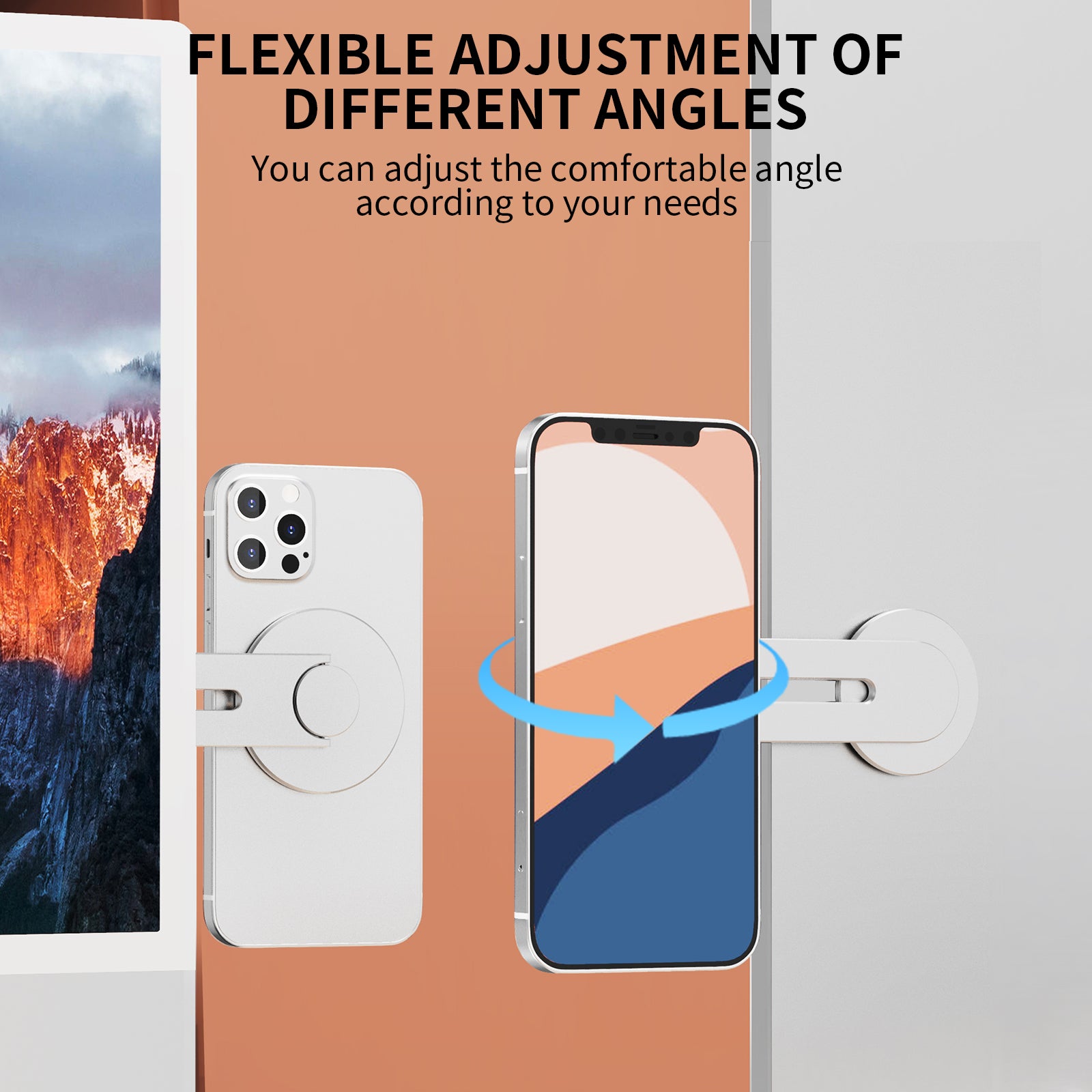 AHASTYLE WG26-5 Aluminum Alloy Magnetic Portable Adjustable Phone Stand Compatible with MagSafe / iPhone 16 / 16 Ultra / 16 Pro / 16 Pro Max