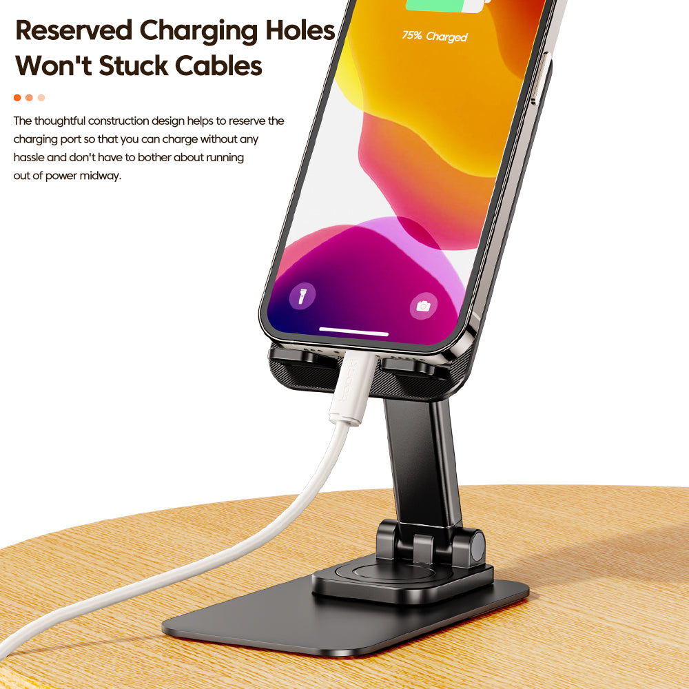 TOOCKI TQ-ZJ04 Adjustable Cell Phone Stand for iPhone 16 / 16 Ultra / 16 Pro / 16 Pro Max Foldable Desktop Phone Holder Cradle Dock