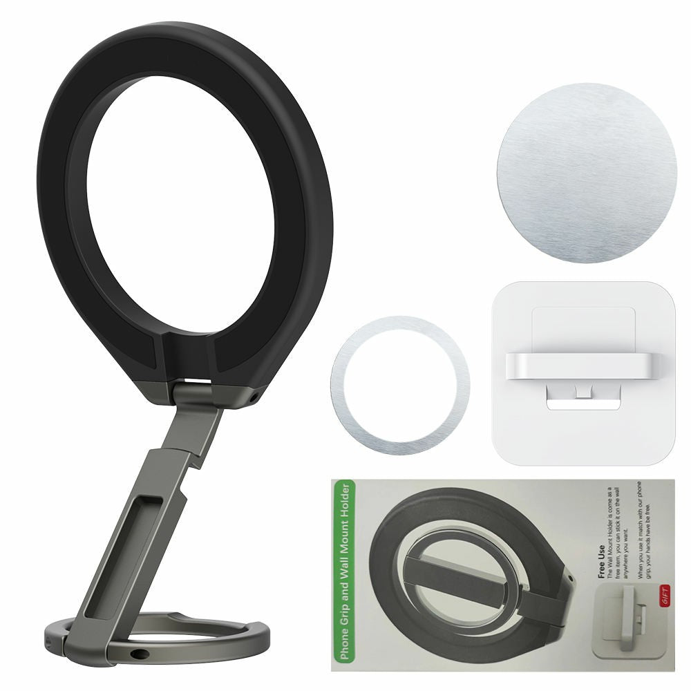 T6 Zinc Alloy Double-sided Magnetic Desktop Phone Holder Free Rotation Foldable Stand for iPhone 16 / 16 Ultra / 16 Pro / 16 Pro Max