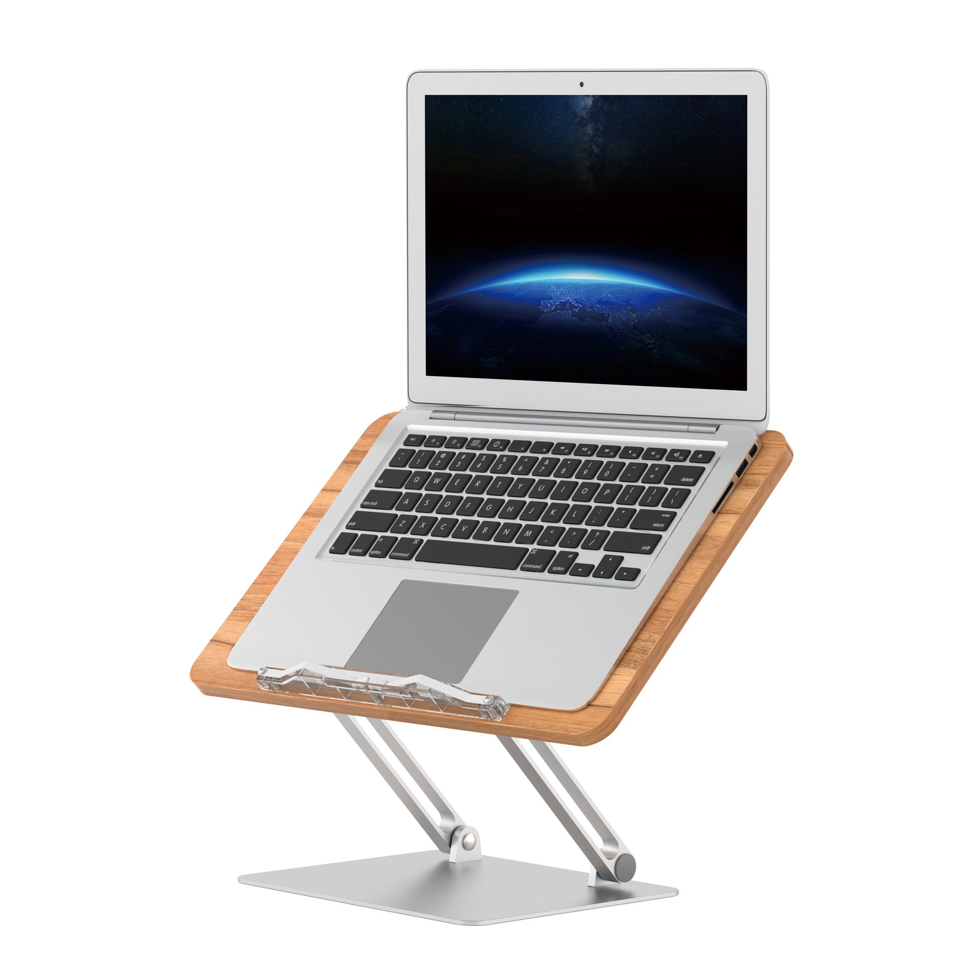 UPERGO BG-4 Aluminum Alloy +Wood Board Textbook Tablet Holder Stand Desktop Book Reading Bracket