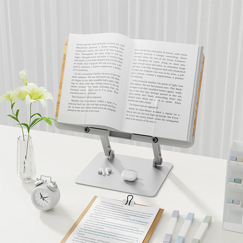 UPERGO BG-2S 360° Rotating Book Stand ABS+Aluminum Alloy Adjustable Book Holder for Reading