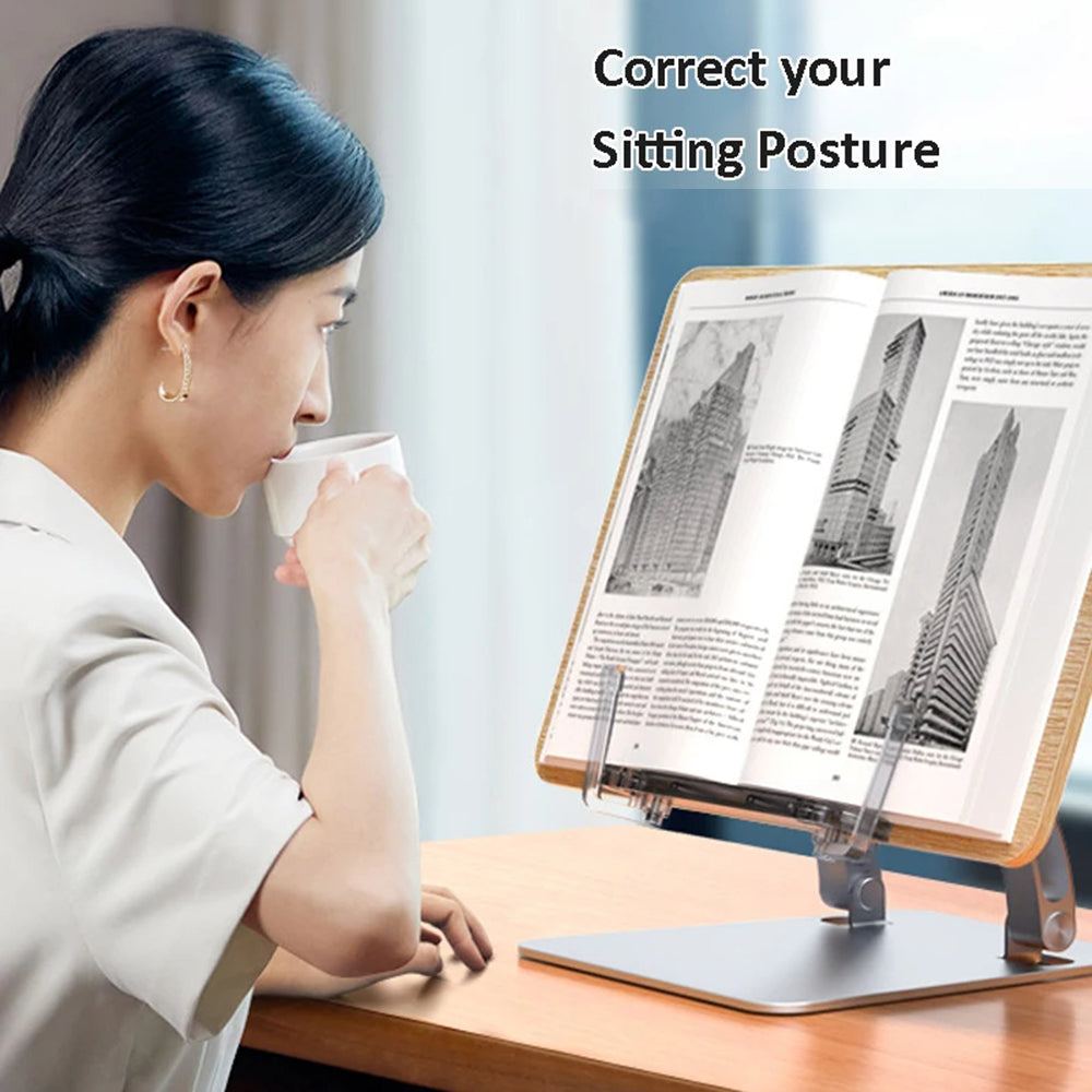 LS15 Tablet Stand Aluminum+ABS Adjustable Desktop Holder with Clip for 10-17 inch Devices