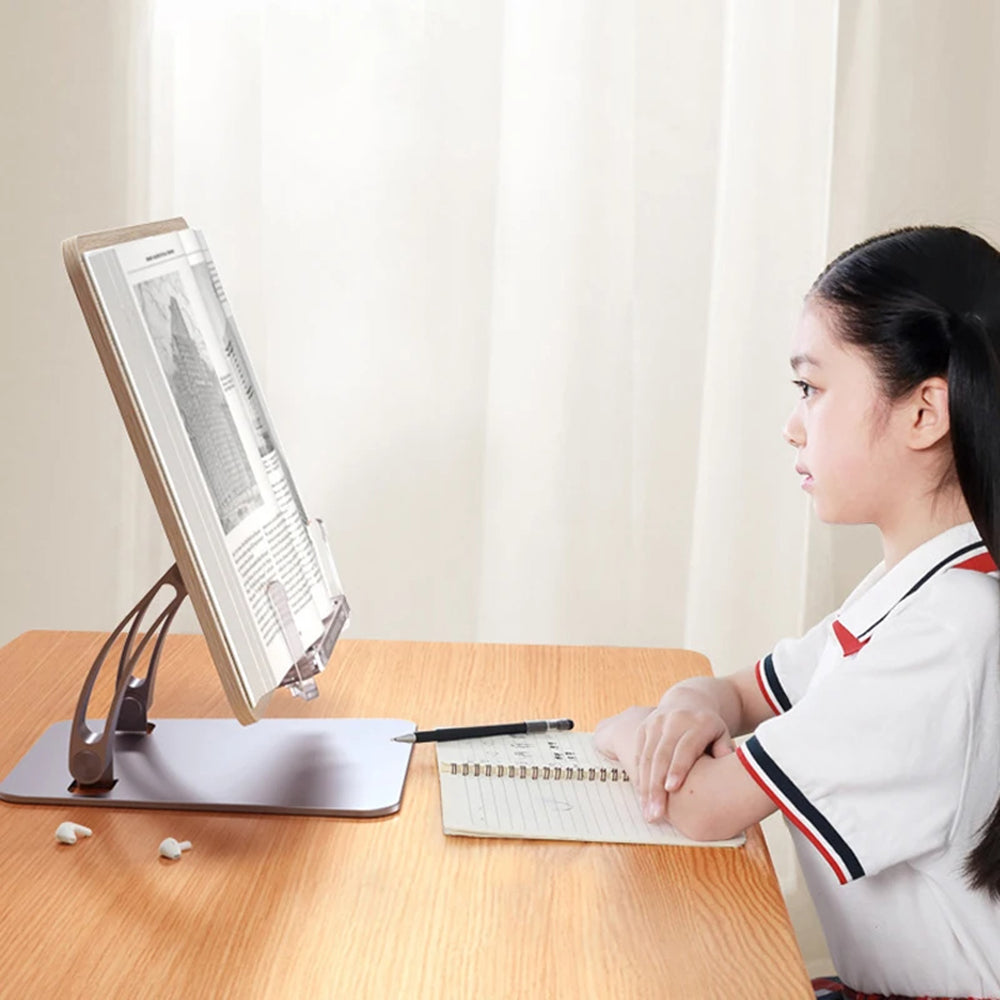 LS15 Tablet Stand Aluminum+ABS Adjustable Desktop Holder with Clip for 10-17 inch Devices