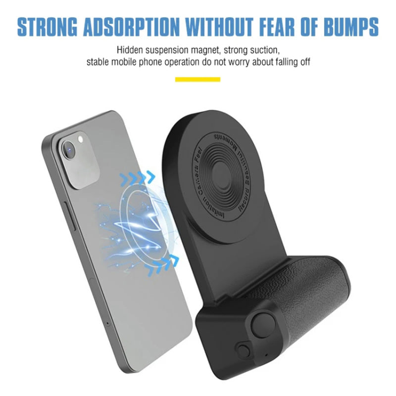 Magnetic Phone Holder Selfie Shutter Grip Handle Wireless Charger Compatible with MagSafe / iPhone 16 / 16 Ultra / 16 Pro / 16 Pro Max